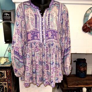 SPELL DESIGNS POINCIANA BLOUSE LUREX THREADS XS